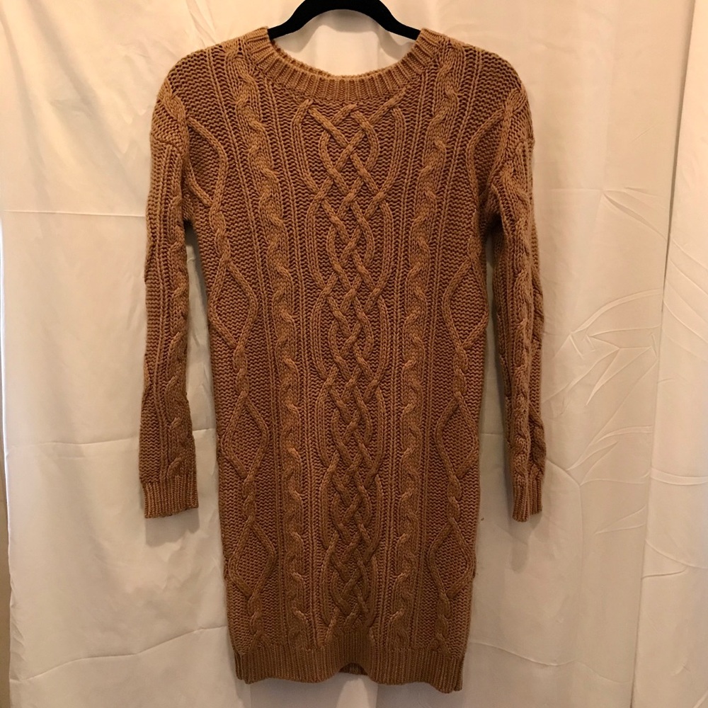 Cable knit sweater dress